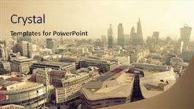  Presentation with old london - Cool new PPT theme with london rooftop view panorama backdrop and a lemonade colored foreground