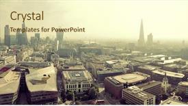  Presentation with old london - PPT theme consisting of london rooftop view panorama background and a cream colored foreground