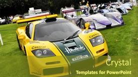  Presentation with car racing - Amazing slide set having london-september-04-a-mclaren backdrop and a tawny brown colored foreground