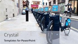  Presentation with city roads - Presentation theme with london-september-6-new-biking background and a light blue colored foreground