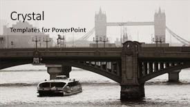  Presentation with bridges - Slide set enhanced with london-silhouette-with-bridges-over background and a light gray colored foreground