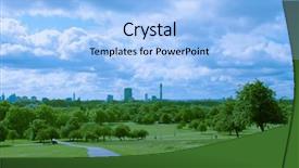  Presentation with panoramic london skyline iconic - Presentation theme consisting of london skyline seen from primrose background and a light blue colored foreground