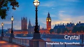 Presentation with london - Cool new presentation with london sunset skyline bigben backdrop and a ocean colored foreground