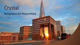  Presentation with england - PPT layouts consisting of shards - london the shard building background and a light blue colored foreground