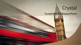  Presentation with bus - Colorful PPT theme enhanced with london the uk red bus backdrop and a mint green colored foreground