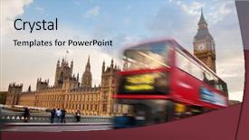  Presentation with bus - PPT layouts having london the uk red bus background and a light blue colored foreground