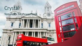  Presentation with red telephone - Audience pleasing presentation consisting of london the uk red bus backdrop and a sky blue colored foreground