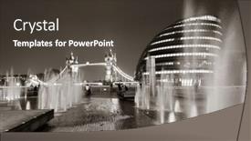  Presentation with city night - PPT theme featuring london-tower-bridge-city-hall background and a dark gray colored foreground