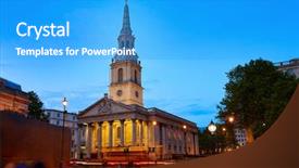  Presentation with england - Audience pleasing PPT theme consisting of london trafalgar square st martin backdrop and a cyan colored foreground