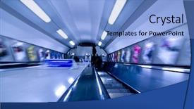  Presentation with london tube - Slide deck consisting of london tube - underground in abstract blurred view background and a light blue colored foreground