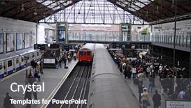  Presentation with london tube - Slides enhanced with london tube station background and a dark gray colored foreground