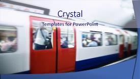  Presentation with london tube - Cool new presentation design with london tube train speeding backdrop and a sky blue colored foreground