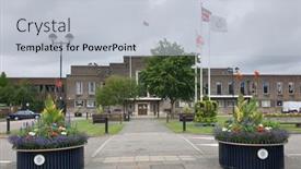  Presentation with town hall - Beautiful slide set featuring london-uk-2nd-august-2021 backdrop and a light gray colored foreground