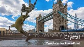  Presentation with david statue - PPT theme consisting of london-uk-7th-june-2017 background and a dark gray colored foreground