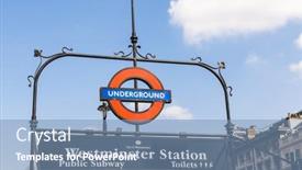  Presentation with london underground - Presentation featuring london-uk-april-02-london background and a  colored foreground