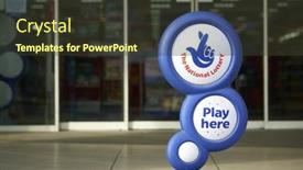  Presentation with lottery - Slide set featuring london-uk-april-07-blue background and a tawny brown colored foreground