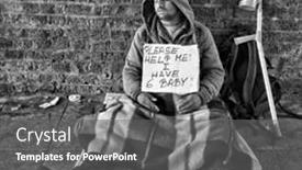  Presentation with homeless - Theme featuring london-uk-aug-22-2014 background and a gray colored foreground