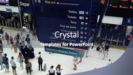  Presentation with passengers - Presentation theme with london-uk-aug-4-2018 background and a navy blue colored foreground