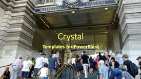  Presentation with passengers - PPT theme featuring london-uk-aug-4-2018 background and a tawny brown colored foreground