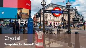  Presentation with circus - Presentation theme consisting of london-uk-august-19-2019 background and a coral colored foreground