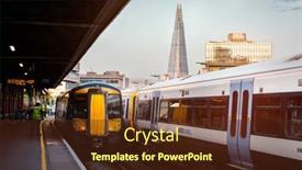  Presentation with trains - Audience pleasing slide deck consisting of london-uk-august-20-2019 backdrop and a tawny brown colored foreground