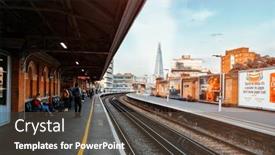  Presentation with skyscraper - Presentation theme featuring london-uk-august-20-2019 background and a tawny brown colored foreground