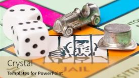  Presentation with monopoly game - Beautiful presentation theme featuring london-uk-february-11-2015 backdrop and a yellow colored foreground