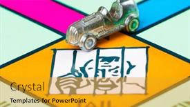  Presentation with monopoly board game - PPT theme with london-uk-february-11-2015 background and a gold colored foreground