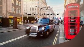  Presentation with phone booth - Audience pleasing PPT layouts consisting of london-uk-july-26-2019 backdrop and a soft green colored foreground