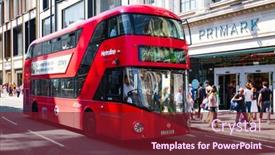  Presentation with bus - Colorful presentation enhanced with london-uk-july-29-2019 backdrop and a tawny brown colored foreground