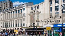  Presentation with theatre - Colorful presentation enhanced with london-uk-july-29-2019 backdrop and a soft green colored foreground