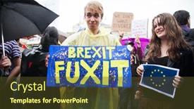  Presentation with protest - Theme having london-uk-june-28-2016 background and a tawny brown colored foreground