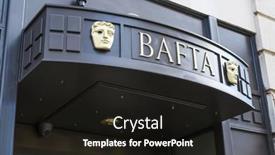  Presentation with film awards - Presentation design consisting of london-uk-march-01-detail background and a black colored foreground