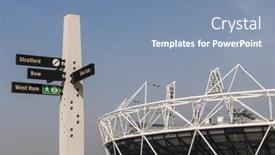  Presentation with redevelopment - PPT theme featuring london-uk-march-24-details background and a seafoam green colored foreground