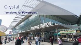  Presentation with redevelopment - Cool new presentation design with london-uk-march-24-entrance backdrop and a sky blue colored foreground