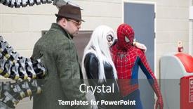  Presentation with spiderman - Theme enhanced with london-uk-may-26-spiderman background and a dark gray colored foreground