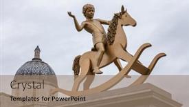  Presentation with horse child - Presentation theme consisting of london-uk-oct-28-2012 background and a coral colored foreground