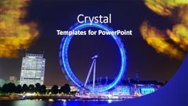  Presentation with ferris wheel - Presentation design consisting of aerial view of chengdu overpass background and a ocean colored foreground.