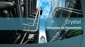  Presentation with financial market - Presentation theme enhanced with london-uk-sep-27-financial background and a ocean colored foreground