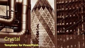  Presentation with financial market - Amazing slide set having london-uk-sep-27-financial backdrop and a tawny brown colored foreground