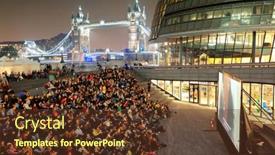  Presentation with outdoor movie - Audience pleasing slide deck consisting of london-uk-sep-27-outdoor backdrop and a tawny brown colored foreground