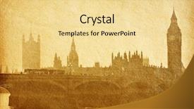  Presentation with old london - Theme with london uk view from theme background and a blonde colored foreground