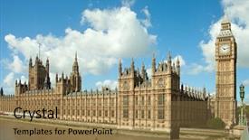  Presentation with tower - Amazing slides having london uk view from theme backdrop and a coral colored foreground