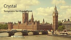  Presentation with tower of london - Colorful PPT theme enhanced with london uk view from themes backdrop and a blonde colored foreground