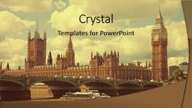  Presentation with london buildings and streets view - Audience pleasing PPT theme consisting of london uk view from themes backdrop and a yellow colored foreground