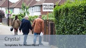  Presentation with elections - PPT layouts with london-united-kingdom-june-8 background and a light blue colored foreground