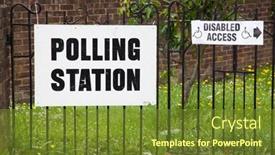  Presentation with elections - Slide deck featuring london-united-kingdom-june-8 background and a  colored foreground