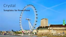  Presentation with ferris wheel - Slides consisting of london-united-kingdom-may-6 background and a light blue colored foreground