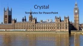  Presentation with parliament - Slide set having london view big ben parliament background and a light blue colored foreground
