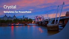  Presentation with london - Cool new PPT theme with london waterloo bridge in thames backdrop and a  colored foreground